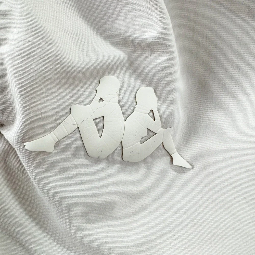 Kappa Swim Trunks Mens Size Large Off-White Cream Logo Taping Retro Sport Shorts